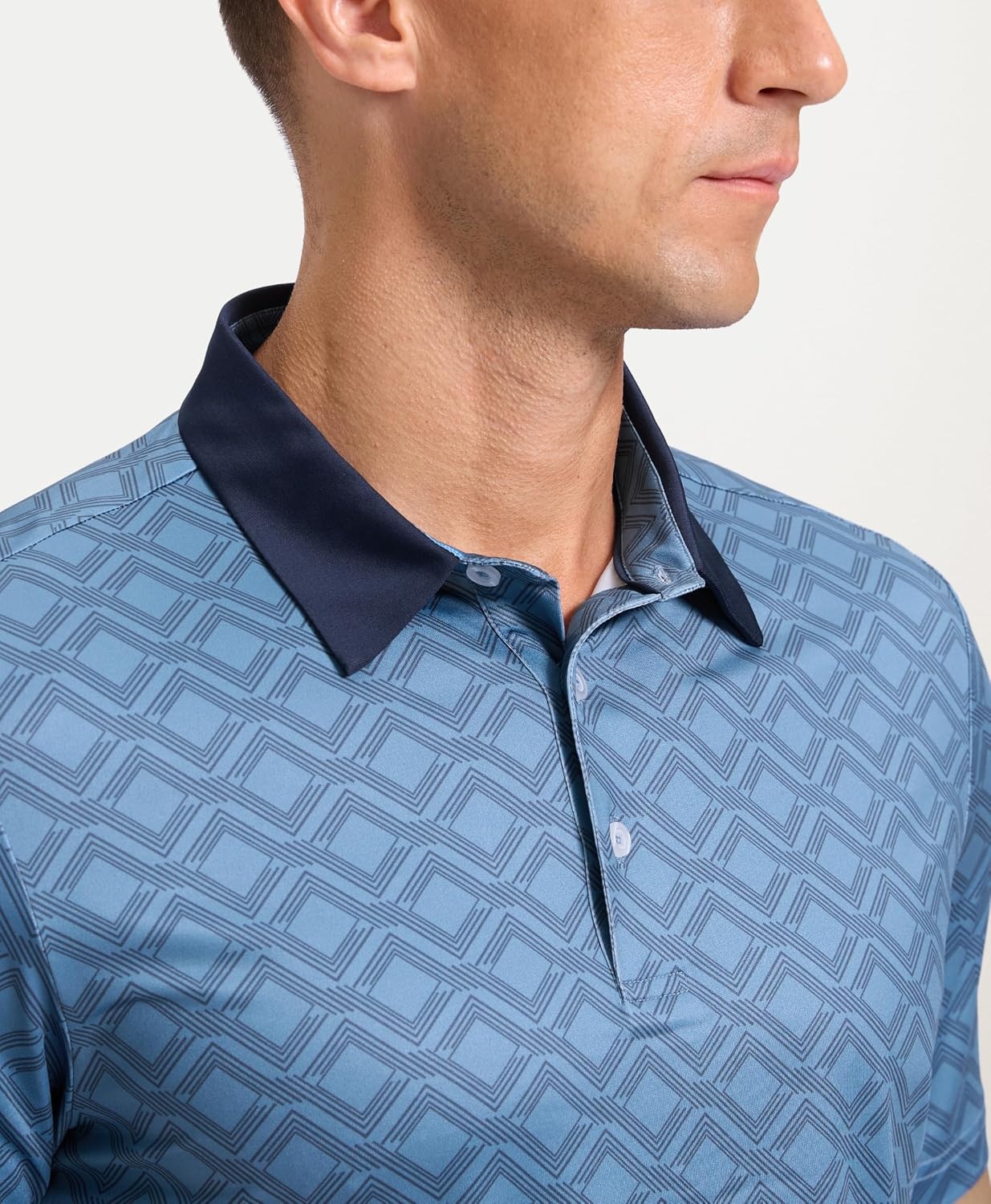 image:imageMens Golf Polo Shirts Dry Fit Print Golf Shirts for Men BreathableNavy Quadrilateral