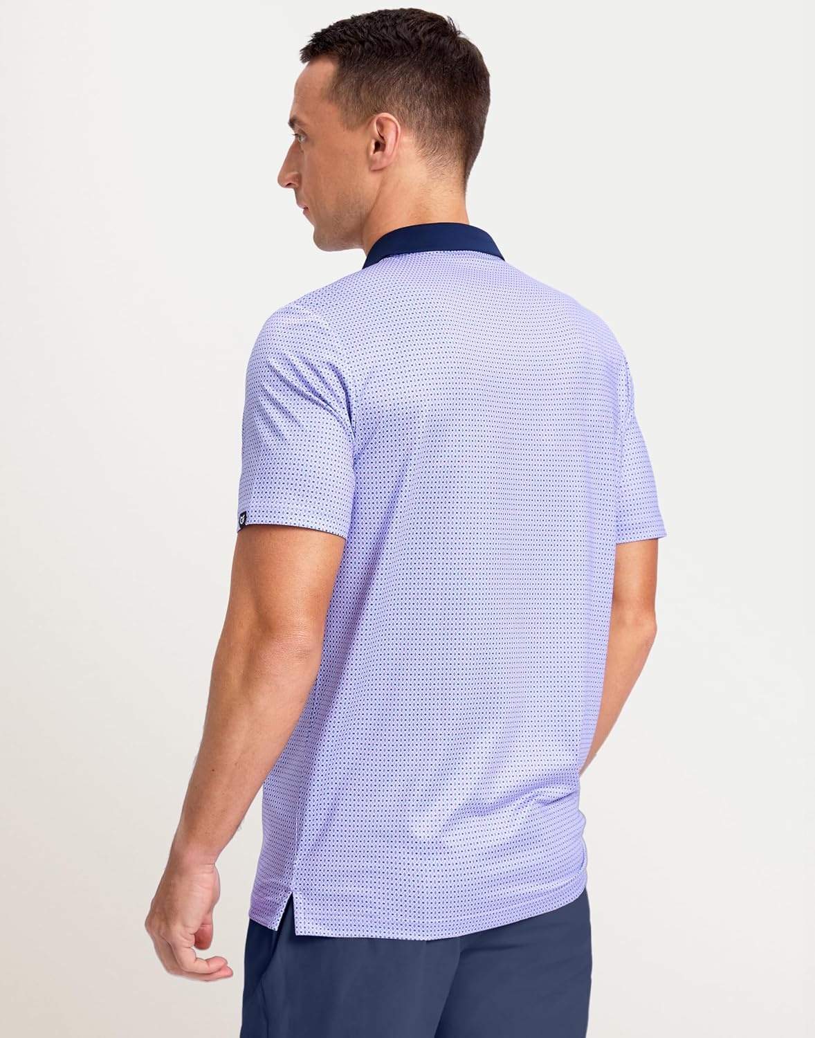 image:imageMens Golf Polo Shirts Dry Fit Print Golf Shirts for Men BreathablePurple Geometry