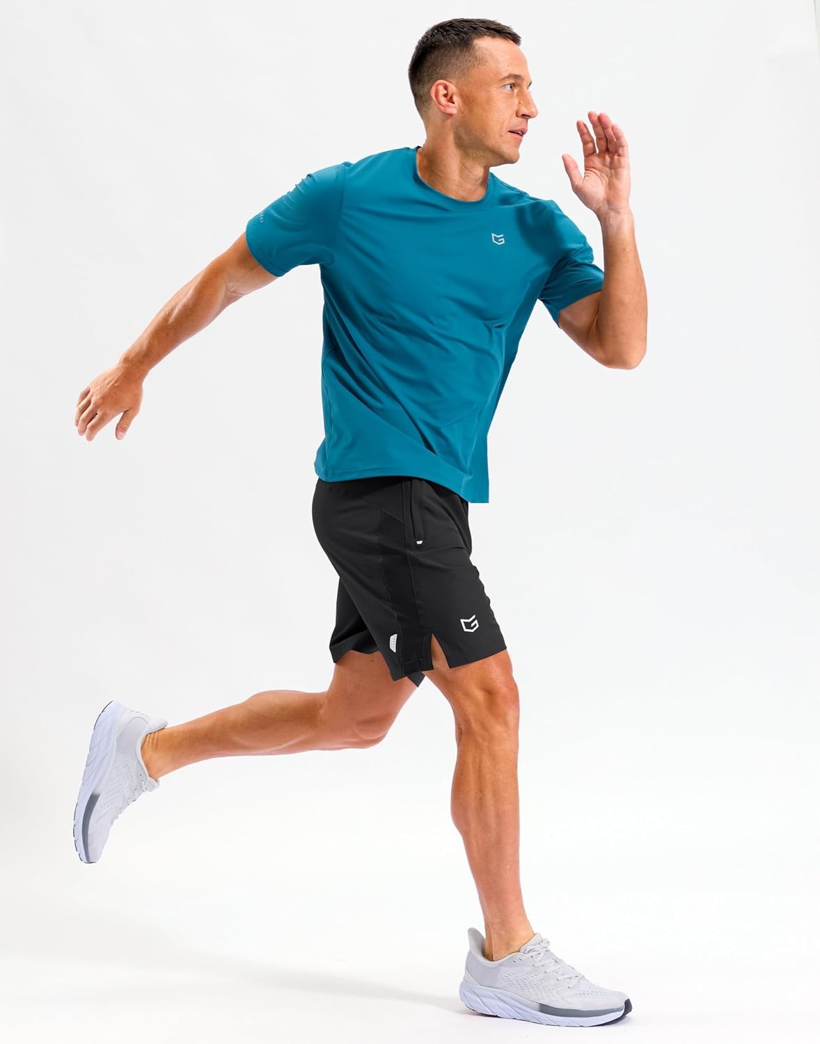 image:imageMens Running Athletic Shorts 795 Zip Pockets Gym Workout ShortBlack
