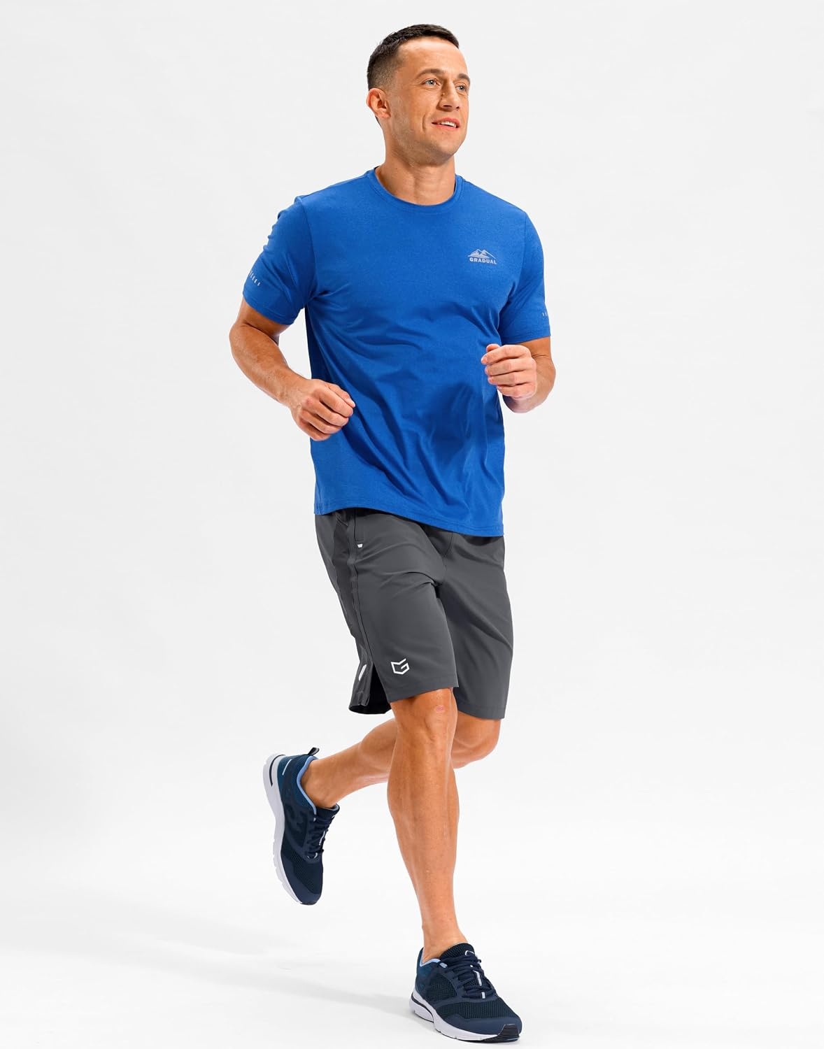 image:imageMens Running Athletic Shorts 795 Zip Pockets Gym Workout ShortDark Grey