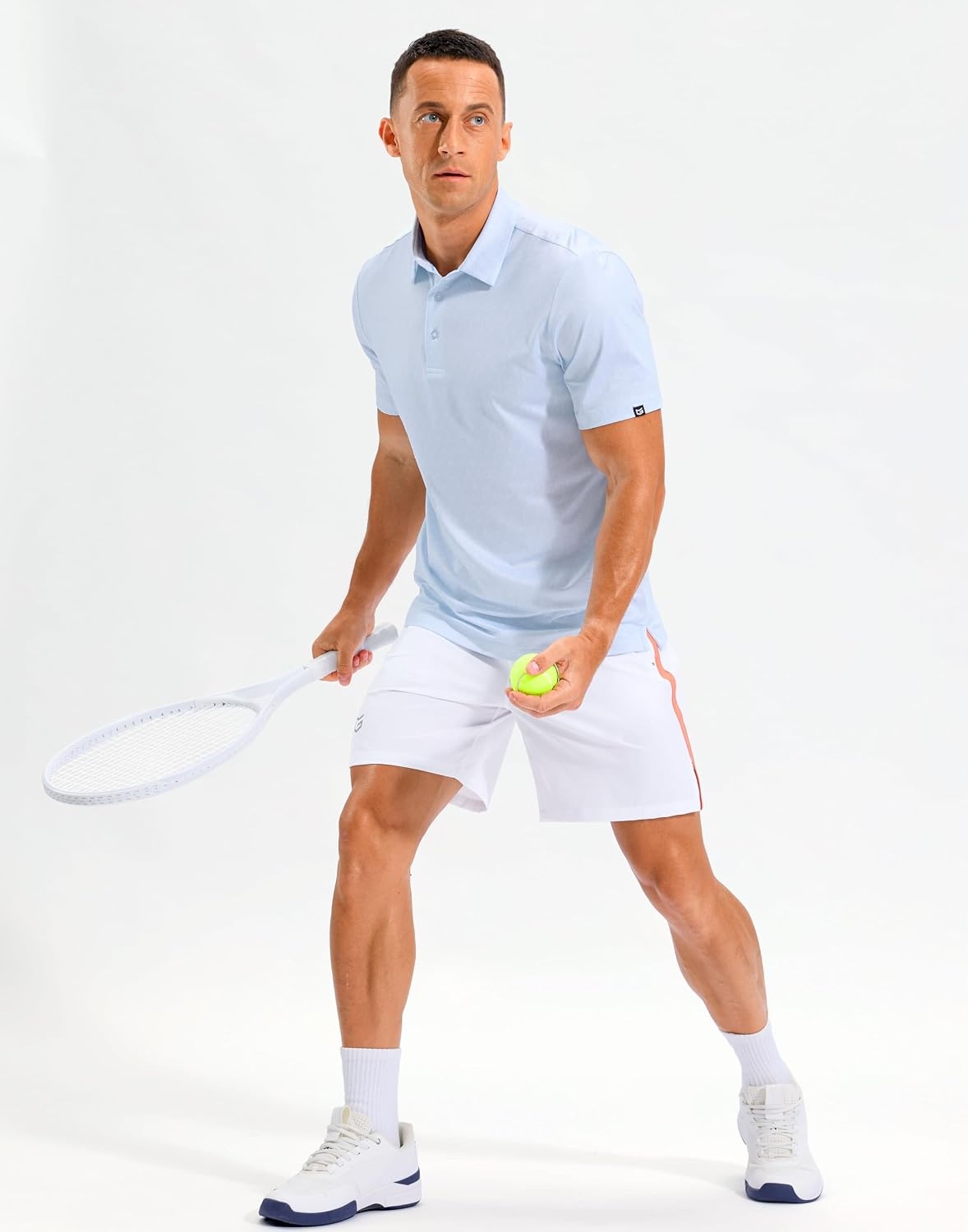 image:imageMens Running Athletic Shorts 795 Zip Pockets Gym Workout ShortWhite
