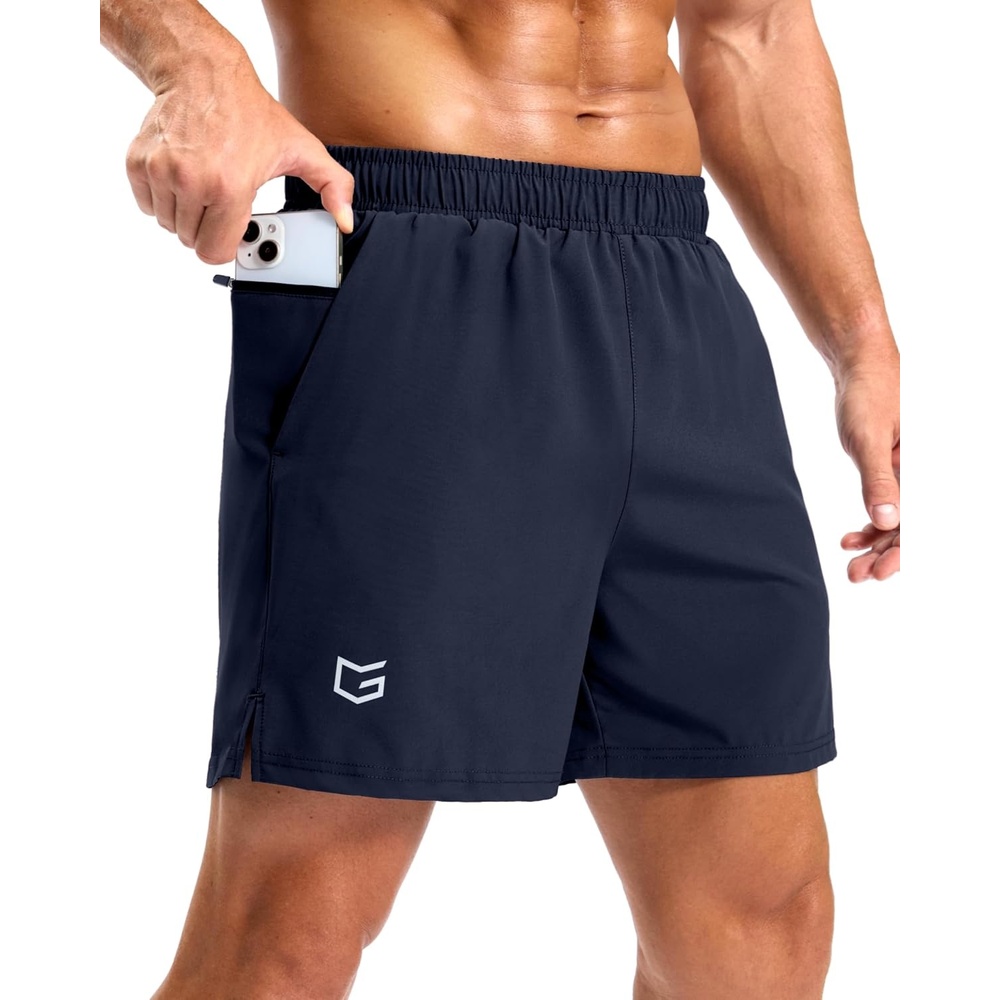 image:imageG Gradual Mens Athletic Running Shorts with 2 Zipper Pockets 7 5 9Navy