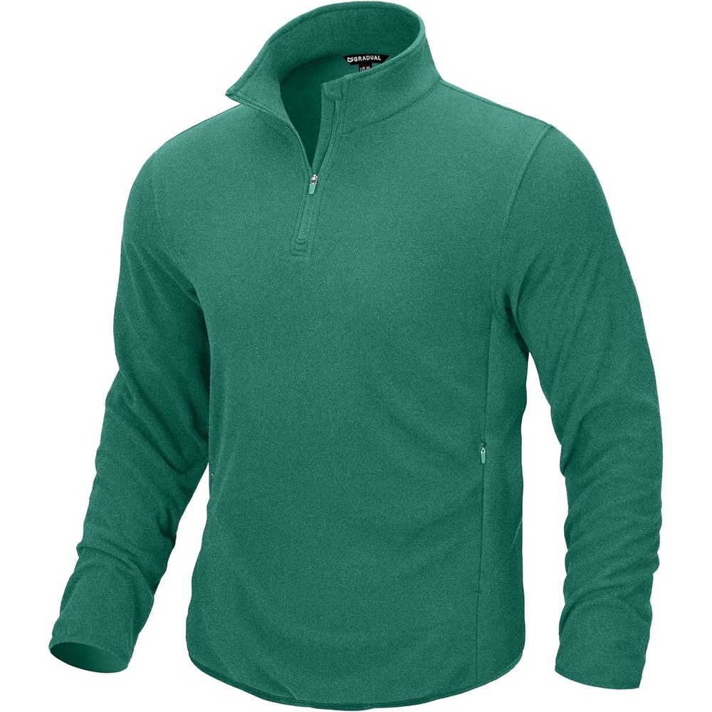 image:imageG Gradual Mens Quarter Zip Pullover Fleece with Zipper PocketsForest Green