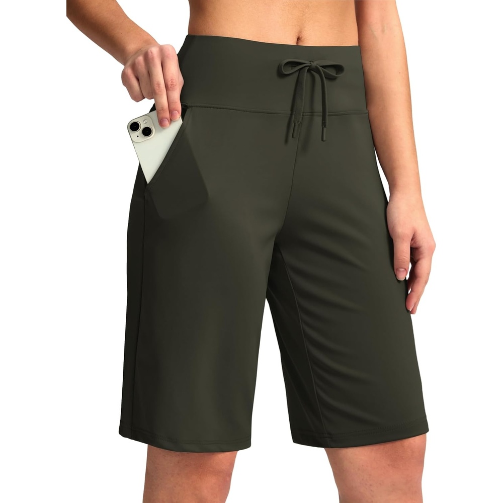 image:imageG Gradual Womens Bermuda Shorts 11 Knee Length with PocketsOlive