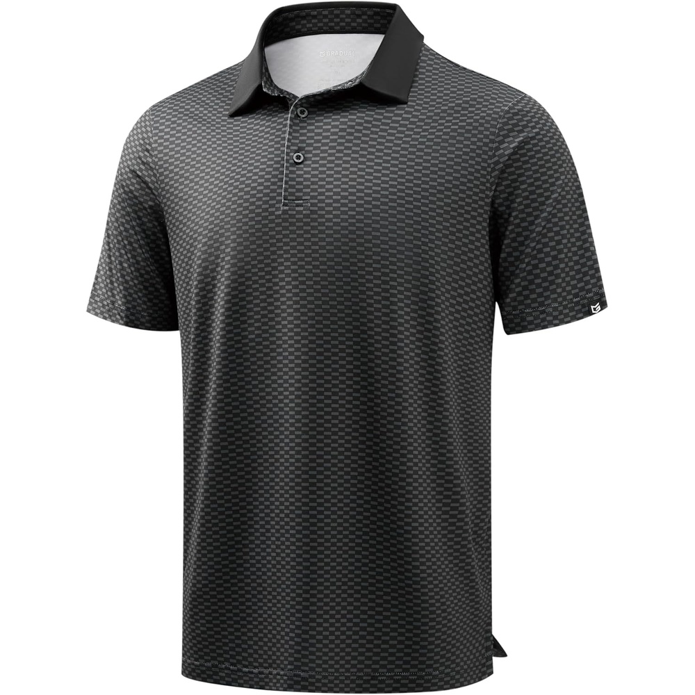 image:imageMens Golf Polo Shirts Dry Fit Print Golf Shirts for Men BreathableBlack Rectangle