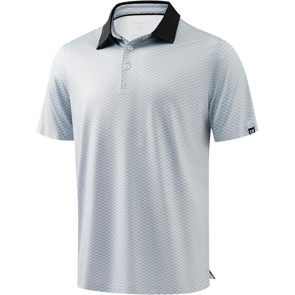 image:imageMens Golf Polo Shirts Dry Fit Print Golf Shirts for Men BreathableGrey Rectangle