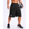G Gradual Men’s 12″ Long Basketball Shorts with Pockets(Black)