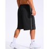 G Gradual Men’s 12″ Long Basketball Shorts with Pockets(Black/White)