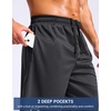 G Gradual Men’s 12″ Long Basketball Shorts with Pockets(Dark Grey)