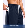G Gradual Men’s 12″ Long Basketball Shorts with Pockets(Navy)