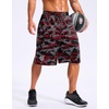 G Gradual Men’s 12″ Long Basketball Shorts with Pockets(Red Camo)