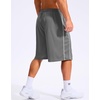 G Gradual Men’s 12″ Long Basketball Shorts with Pockets(Steel)