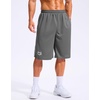 G Gradual Men’s 12″ Long Basketball Shorts with Pockets(Steel)