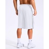 G Gradual Men’s 12″ Long Basketball Shorts with Pockets(White)