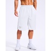 G Gradual Men’s 12″ Long Basketball Shorts with Pockets(White)