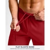 G Gradual Men’s Athletic Running Shorts Zip Pocket Quick Dry(Red)