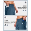 G Gradual Men’s Athletic Running Shorts with 2 Zipper Pockets 7″/ 5″/ 9″(Blue)