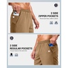 G Gradual Men’s Athletic Running Shorts with 2 Zipper Pockets 7″/ 5″/ 9″(Dark Khaki)