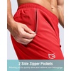 G Gradual Men’s Athletic Running Shorts with 2 Zipper Pockets 7″/ 5″/ 9″(Deep Red)