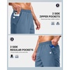 G Gradual Men’s Athletic Running Shorts with 2 Zipper Pockets 7″/ 5″/ 9″(Dusty Blue)