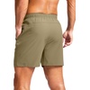 G Gradual Men’s Athletic Running Shorts with 2 Zipper Pockets 7″/ 5″/ 9″(Dusty Khaki)