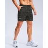 G Gradual Men’s Athletic Running Shorts with 2 Zipper Pockets 7″/ 5″/ 9″(Green Camo)