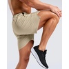 G Gradual Men’s Athletic Running Shorts with 2 Zipper Pockets 7″/ 5″/ 9″(Khaki)