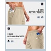 G Gradual Men’s Athletic Running Shorts with 2 Zipper Pockets 7″/ 5″/ 9″(Khaki)