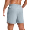 G Gradual Men’s Athletic Running Shorts with 2 Zipper Pockets 7″/ 5″/ 9″(Light Grey)