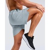 G Gradual Men’s Athletic Running Shorts with 2 Zipper Pockets 7″/ 5″/ 9″(Light Grey)