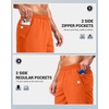 G Gradual Men’s Athletic Running Shorts with 2 Zipper Pockets 7″/ 5″/ 9″(Orange)