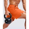 G Gradual Men’s Athletic Running Shorts with 2 Zipper Pockets 7″/ 5″/ 9″(Orange)