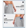G Gradual Men’s Athletic Running Shorts with 2 Zipper Pockets 7″/ 5″/ 9″(Platinum Grey)