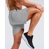 G Gradual Men’s Athletic Running Shorts with 2 Zipper Pockets 7″/ 5″/ 9″(Platinum Grey)