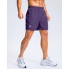 G Gradual Men’s Athletic Running Shorts with 2 Zipper Pockets 7″/ 5″/ 9″(Purple)