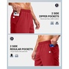 G Gradual Men’s Athletic Running Shorts with 2 Zipper Pockets 7″/ 5″/ 9″(Red)