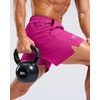G Gradual Men’s Athletic Running Shorts with 2 Zipper Pockets 7″/ 5″/ 9″(Rose)