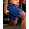 G Gradual Men’s Athletic Running Shorts with 2 Zipper Pockets 7″/ 5″/ 9″(Royal Blue)