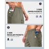 G Gradual Men’s Athletic Running Shorts with 2 Zipper Pockets 7″/ 5″/ 9″(Sage Green)