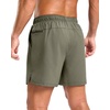 G Gradual Men’s Athletic Running Shorts with 2 Zipper Pockets 7″/ 5″/ 9″(Sage Green)