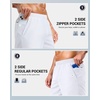 G Gradual Men’s Athletic Running Shorts with 2 Zipper Pockets 7″/ 5″/ 9″(White)