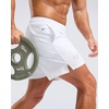 G Gradual Men’s Athletic Running Shorts with 2 Zipper Pockets 7″/ 5″/ 9″(White)