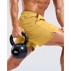 G Gradual Men’s Athletic Running Shorts with 2 Zipper Pockets 7″/ 5″/ 9″(Yellow)