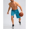 G Gradual Men’s Athletic Shorts with Pockets 9″/ 11″ Long Basketball Shorts(Lake Blue)