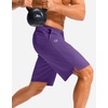 G Gradual Men’s Athletic Shorts with Pockets 9″/ 11″ Long Basketball Shorts(Purple)
