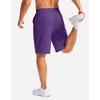 G Gradual Men’s Athletic Shorts with Pockets 9″/ 11″ Long Basketball Shorts(Purple)