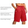 G Gradual Men’s Athletic Shorts with Pockets 9″/ 11″ Long Basketball Shorts(Red)