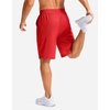 G Gradual Men’s Athletic Shorts with Pockets 9″/ 11″ Long Basketball Shorts(Red)