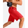 G Gradual Men’s Athletic Shorts with Pockets 9″/ 11″ Long Basketball Shorts(Red)