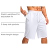 G Gradual Men’s Athletic Shorts with Pockets 9″/ 11″ Long Basketball Shorts(White)